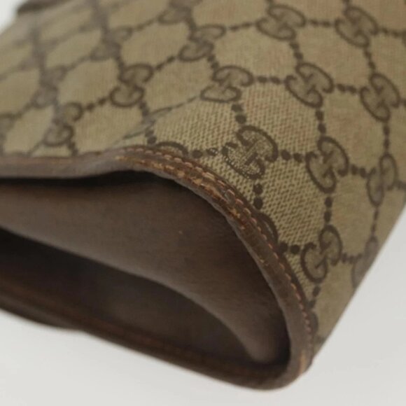 GUCCI GG Supreme Web Sherry Line Clutch Bag PVC Beige 156 01 031 Auth 139574 - Picture 4 of 16